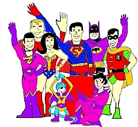 I Superamici (Superman, Wonder Woman, Batman, Robin, Aquaman, I supergemelli Zan e Jaina e Click la scimmietta spaziale).jpg